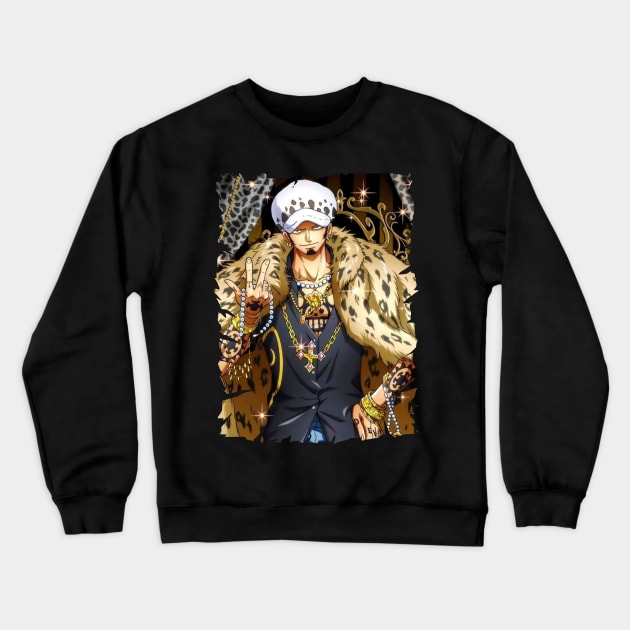 TRAFALGAR D. WATER LAW ANIME MERCHANDISE Crewneck Sweatshirt by graficklisensick666